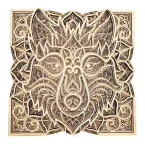 Tableau Loup en bois - Atelier Aby - Bretagne - Produits artisanaux