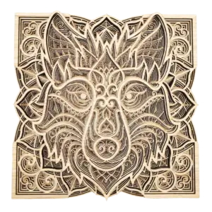 Tableau Loup en bois - Atelier Aby - Bretagne - Produits artisanaux