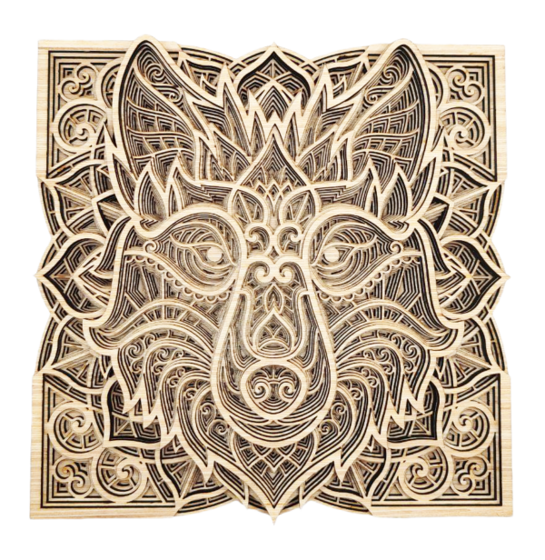 Tableau Loup en bois - Atelier Aby - Bretagne - Produits artisanaux