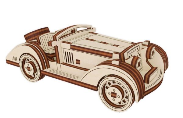 Maquette en bois voiture ancienne - Atelier Aby - Côtes d'Armor