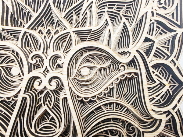 Tableau Loup en bois - Atelier Aby - Bretagne - Produits artisanaux