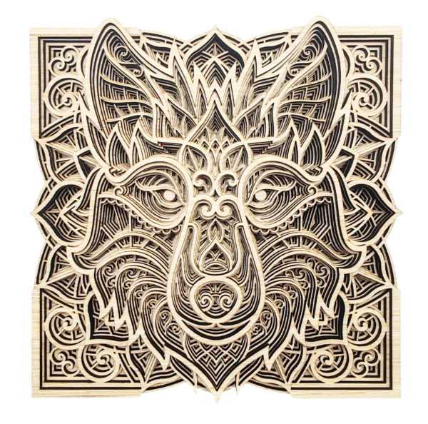 Tableau Loup en bois - Atelier Aby - Bretagne - Produits artisanaux