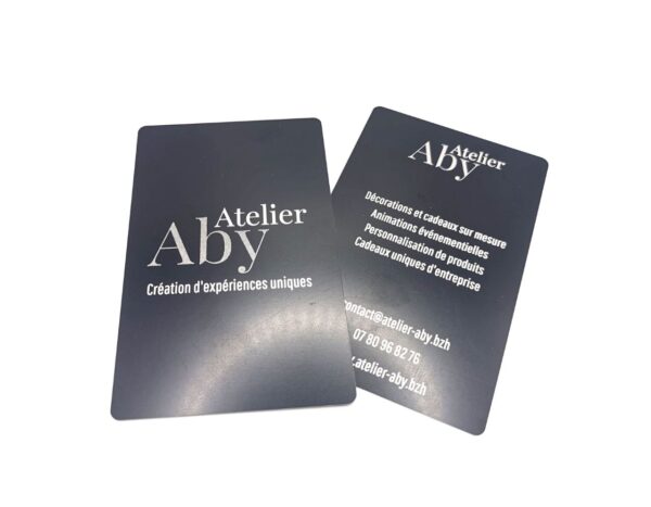 Cartes De Visites Métal Mat Atelier Aby Côtes D'Armor Bretagne