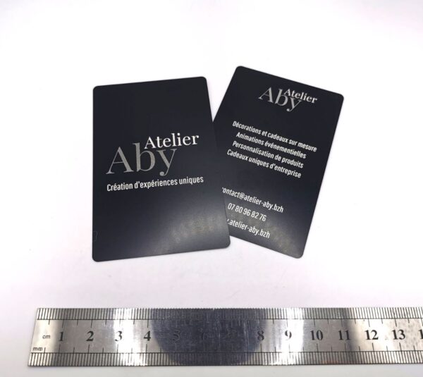 Cartes De Visites Métal Mat Atelier Aby Côtes D'Armor Bretagne