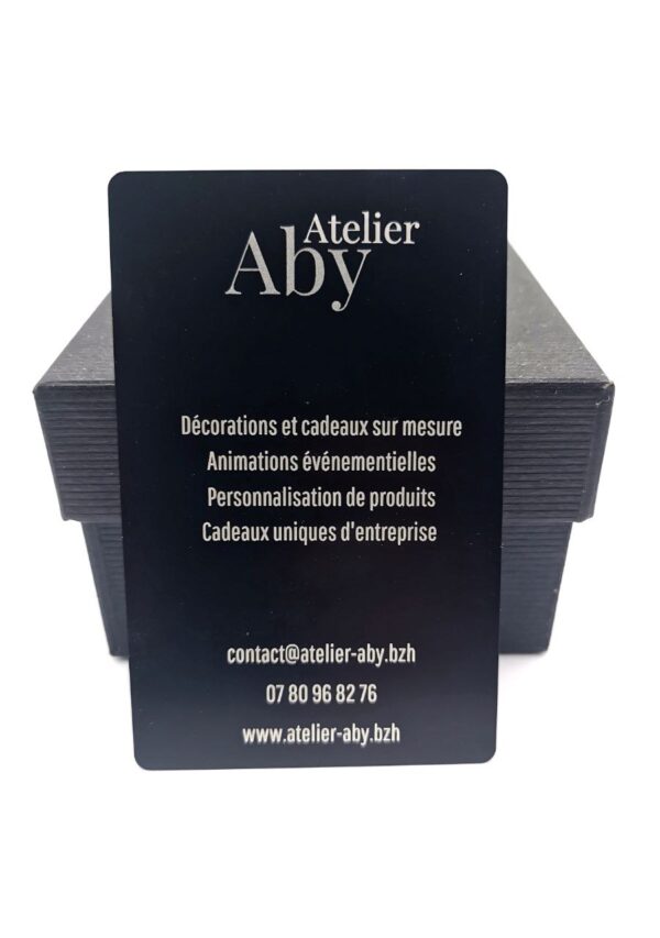 Cartes De Visites Métal brillant Atelier Aby Côtes D'Armor Bretagne