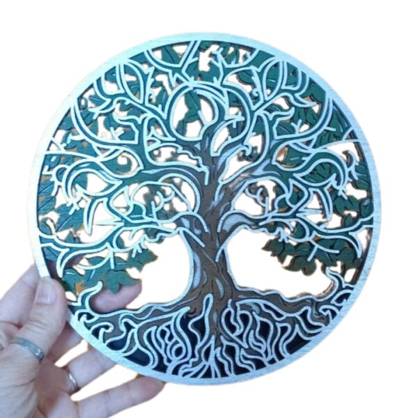 tableau Arbre de vie en bois peint - Atelier Aby - Bretagne