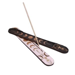 Atelier Aby créations personnalisées sur mesure et objets uniques Porte encens cycle féminin bois ou noir - Atelier Aby - Côtes d'Armor