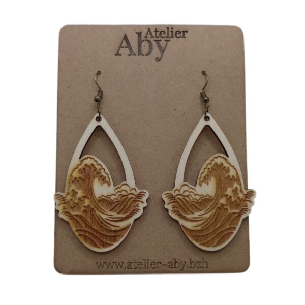 Boucles Oreilles Vagues - Atelier Aby - Bretagne