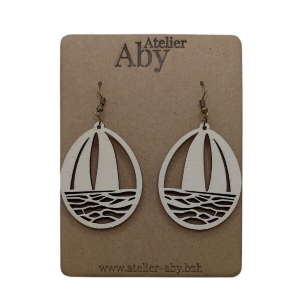 Boucle Oreilles Bateaux - Atelier Aby - Côtes d'Armor