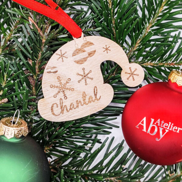 Décoration en bois personnalisable - Bonnet de Noël – Image 2