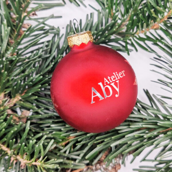 Boule de Noël rouge brillante personnalisable – Image 4
