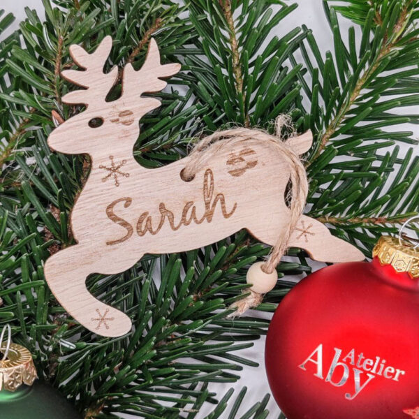 Décoration en bois personnalisable - Renne de Noël – Image 2