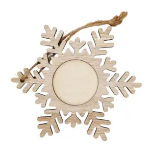 Décoration en bois personnalisable - Flocon de neige avec photo