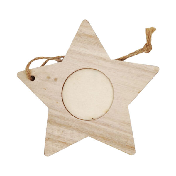 Décoration en bois personnalisable - Étoile avec photo