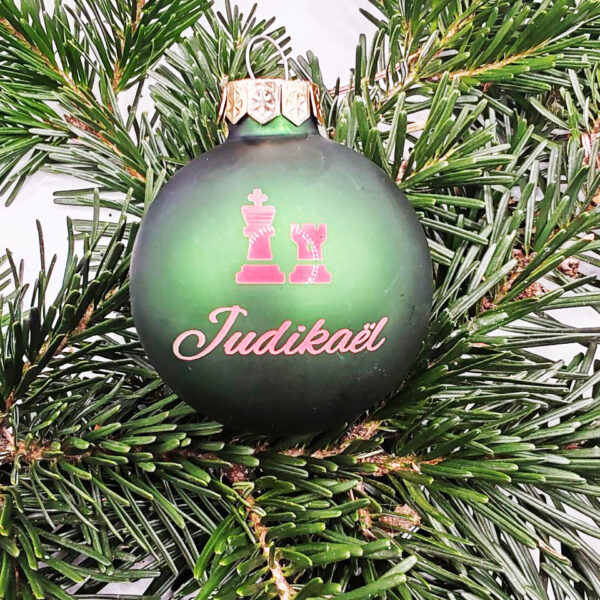 Boule de Noël rouge brillante personnalisable – Image 3