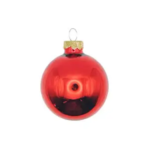 Boule de Noël rouge brillante personnalisable
