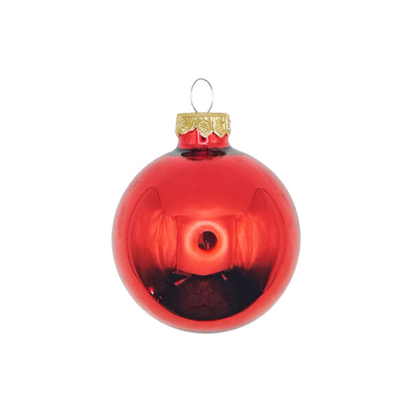 Boule de Noël rouge brillante personnalisable
