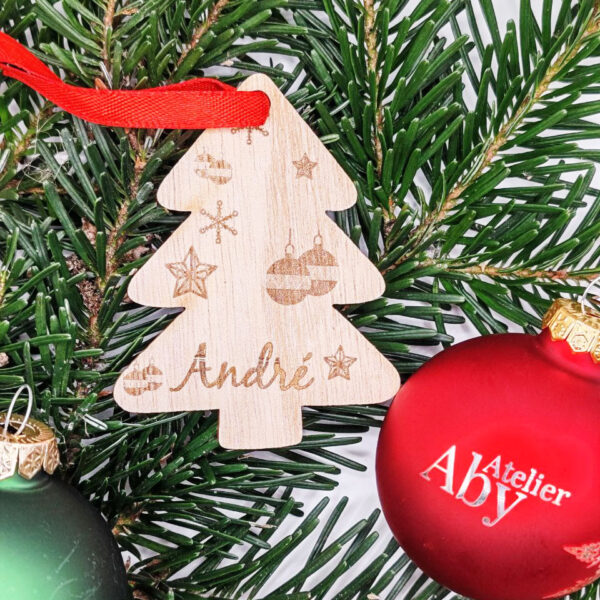 Décoration en bois personnalisable - Sapin de Noël – Image 2