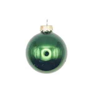 Boule de Noël verte brillante personnalisable