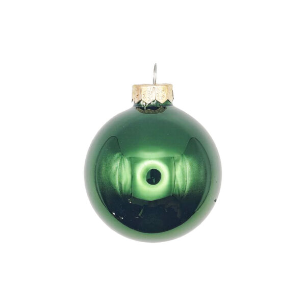 Boule de Noël verte brillante personnalisable