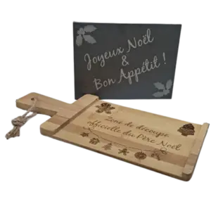 Planche apéro personnalisable en bambou et ardoise - Plérin - Côtes d'armor - Bretagne