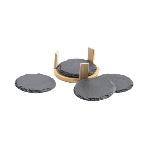 Sous-verres en ardoise et bambou - Atelier Aby - Côtes d'aRmor