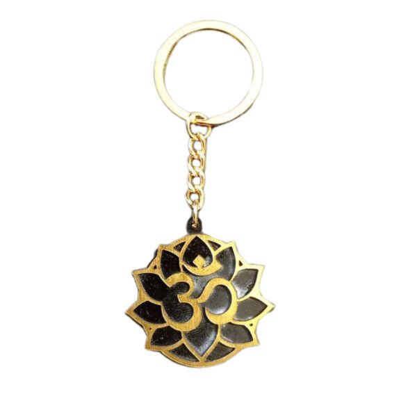 Porte Clef Satnam Noir Et Doré - Atelier Aby - Côtes d'Armor