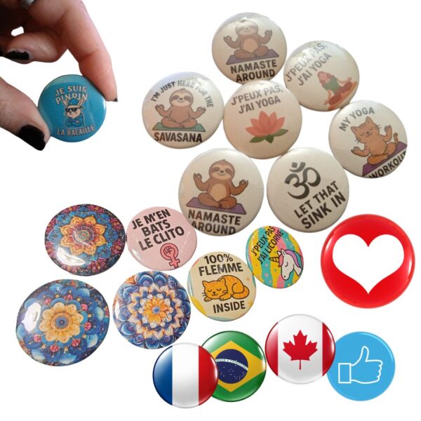 Exemples De Bages Exemples De Badges Personnalisables - Atelier Aby - PlérinAtelier Aby Plérin